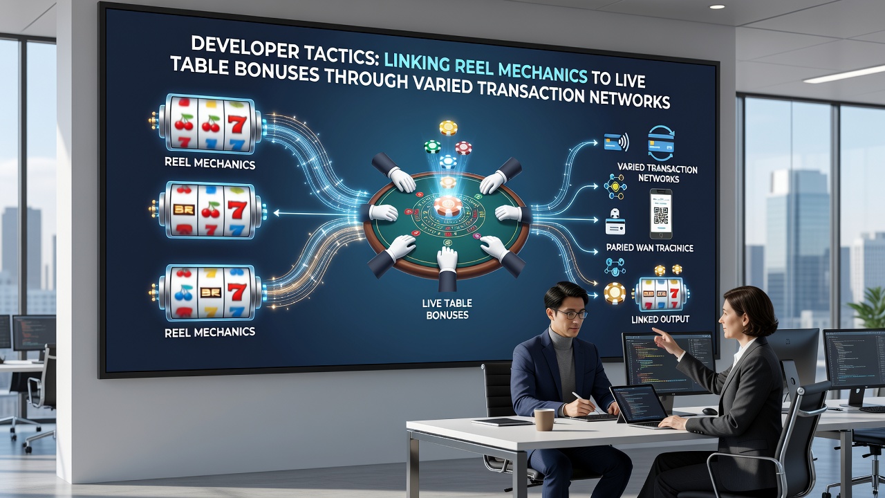 Smartphone screen displaying transaction network options linking reel outcomes to live dealer bonuses